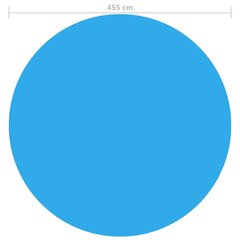 vidaXL baseina plēve, solāra, peldoša, apaļa, 455 cm, zils PE cena un informācija | Baseinu piederumi | 220.lv