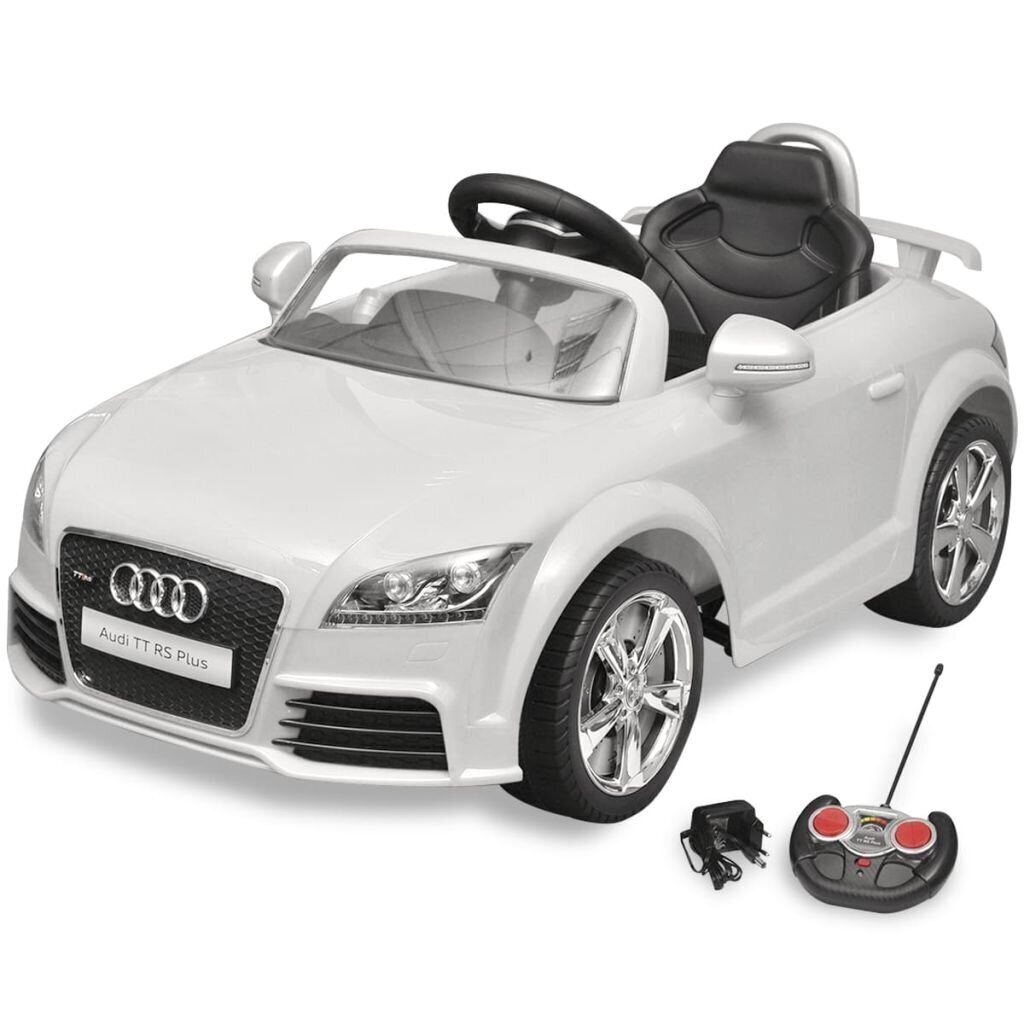 Mašīna bērniem Audi TT RS ar tālvadības pulti, balta cena un informācija | Bērnu elektroauto | 220.lv