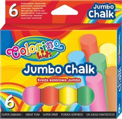 Krāsainie krītiņi JUMBO Colorino Kids, 6 krāsas cena un informācija | Modelēšanas un zīmēšanas piederumi | 220.lv