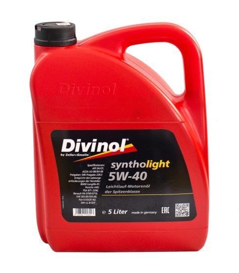 Motoreļļa Divinol Syntholight 03 5W40, 5L cena un informācija | Motoreļļas | 220.lv