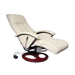 vidaXL masāžas krēsls, krēmbalta mākslīgā āda cena un informācija | Atpūtas krēsli | 220.lv