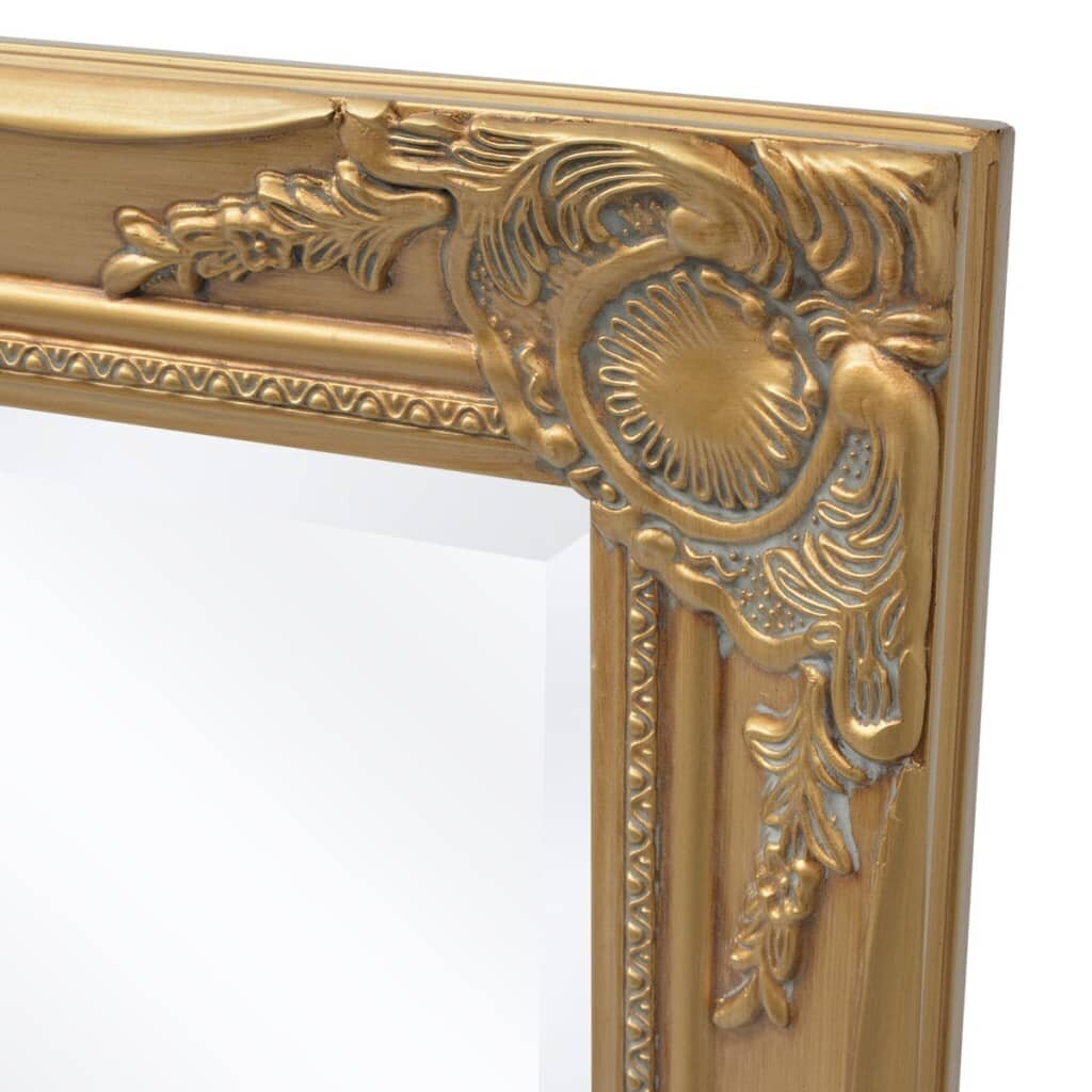vidaXL sienas spogulis, 100x50 cm, baroka stils, zelta krāsā cena un informācija | Spoguļi | 220.lv