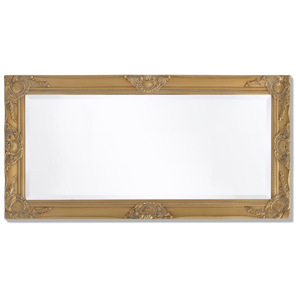 vidaXL sienas spogulis, 100x50 cm, baroka stils, zelta krāsā cena un informācija | Spoguļi | 220.lv