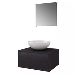 Комплект из 3 предметов: мебели и умывальника для ванной комнаты, черный цена и информация | Комплекты в ванную | 220.lv