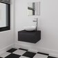 vidaXL vannas istabas mēbeles ar izlietni un krānu, 4 gab., melns cena un informācija | Vannas istabas mēbeļu komplekti | 220.lv
