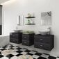 vidaXL vannas istabas mēbeles, izlietnes un krāni, 9 gab., melnā krāsā цена и информация | Vannas istabas mēbeļu komplekti | 220.lv