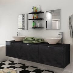 vidaXL vannas istabas mēbeles, izlietnes un krāni, 10 gab, melns cena un informācija | Vannas istabas mēbeļu komplekti | 220.lv