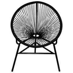 vidaXL dārza krēsls, PE rotangpalma, melns, apaļš cena un informācija | Dārza krēsli | 220.lv