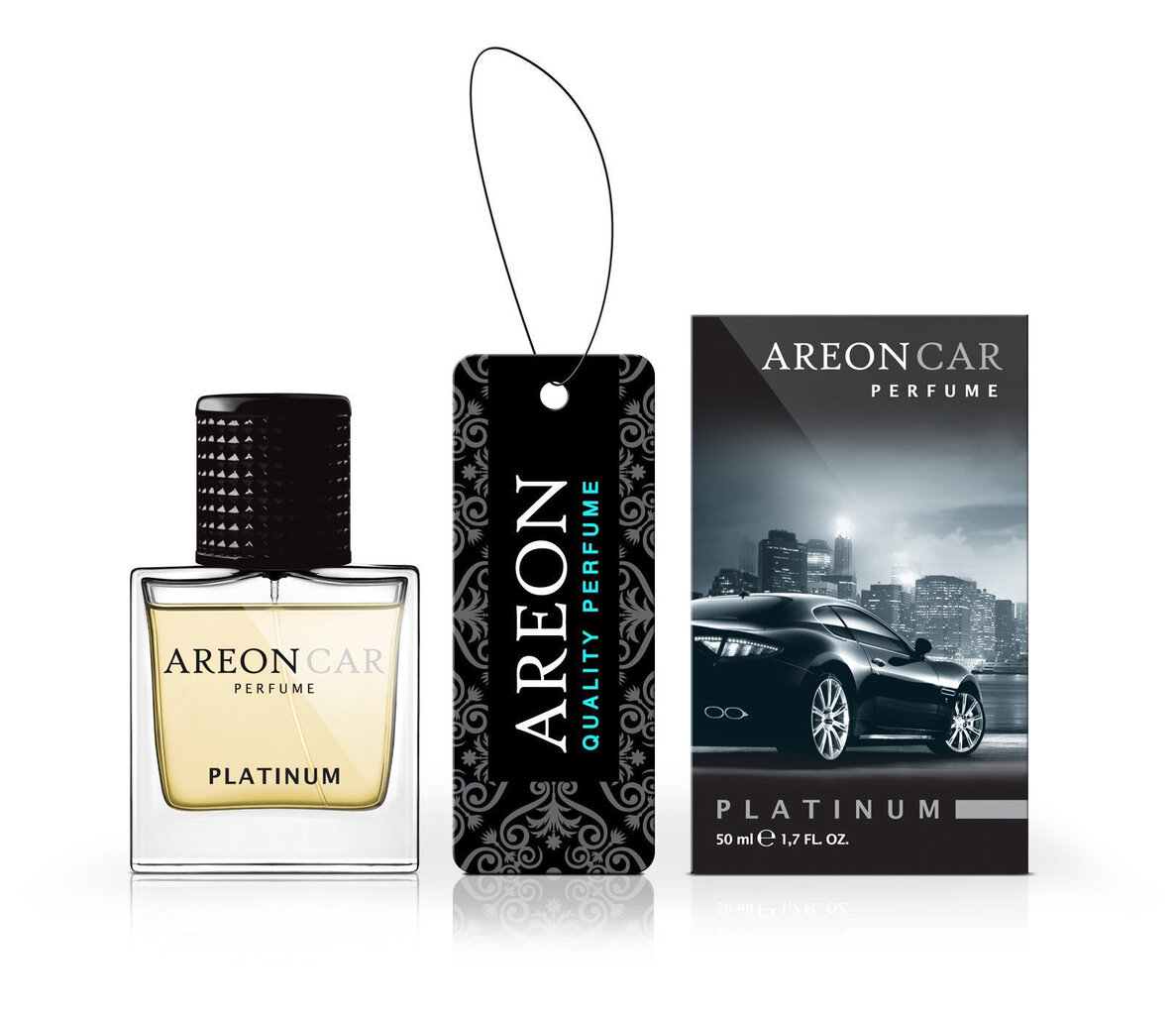 Gaisa atsvaidzinātājs Areon Car Perfume 50 ml - Platinum цена и информация | Auto gaisa atsvaidzinātāji | 220.lv