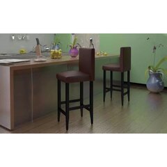 Барные стулья из коричневой искусственной кожи, 6 шт. цена и информация | Стулья для кухни и столовой | 220.lv