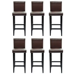 Барные стулья из коричневой искусственной кожи, 6 шт. цена и информация | Стулья для кухни и столовой | 220.lv