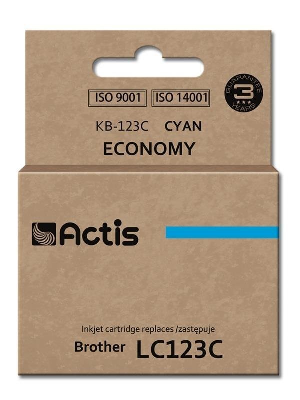 Actis KB-123C tinte Brother printerim; Brother LC123C/LC121C nomaiņa; Standarta; 10 ml; Ciāna цена и информация | Tintes kārtridži | 220.lv