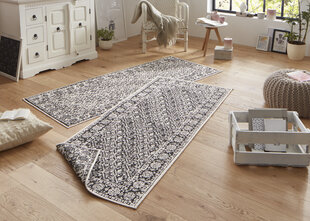 Paklājs Northrugs Twin Curacao Black Cream, 80x350 cm цена и информация | Ковры | 220.lv