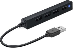 USB pagarinātājs Speedlink Snappy Slim, 4 x USB 2.0 spraudņi (SL-140000-BK), Melns cena un informācija | Adapteri un USB centrmezgli | 220.lv