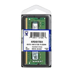 Kingston DDR4 SODIMM 4GB/2400 CL17 1Rx16 (KVR24S17S6/4) cena un informācija | Operatīvā atmiņa (RAM) | 220.lv