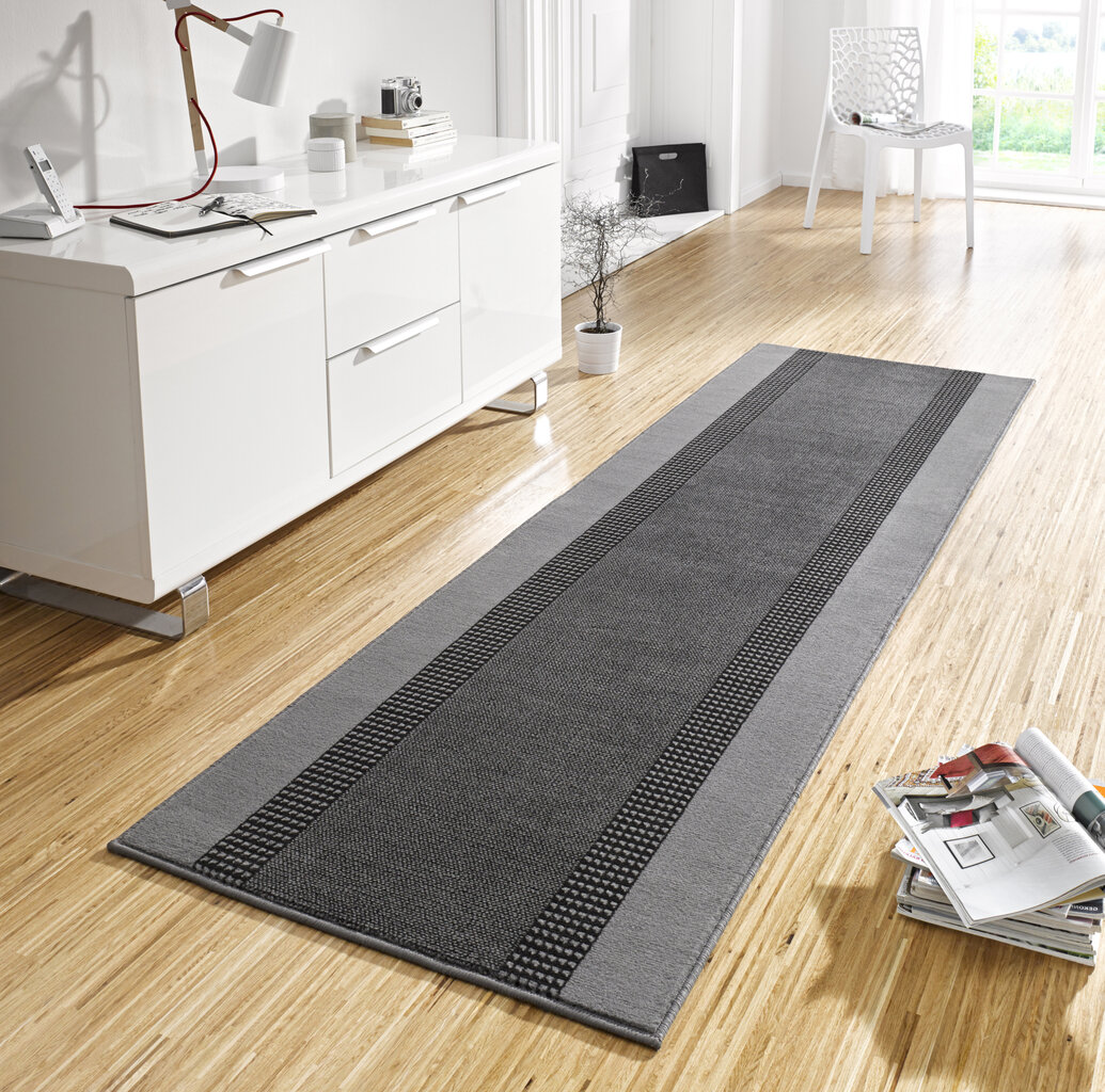 Paklāja celiņš Hanse Home Basic Band Grey, 80x500 cm   cena un informācija | Paklāji | 220.lv