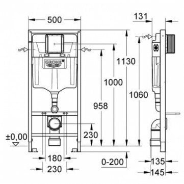 WC komplekts Grohe BAU: WC iebūvējams rāmis + pods + poga + lēni nolaižams vāks, 39499000 цена и информация | Tualetes podi | 220.lv