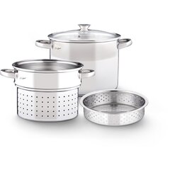 LAMART Pasta tvaicēšanas katls no nerūsējoša tērauda ar caurduri un vāku, 22 cm, 6 l цена и информация | Кастрюли, скороварки | 220.lv