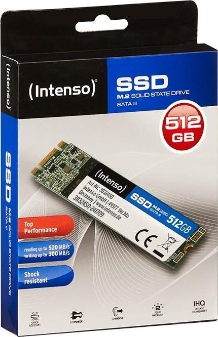 Intenso TOP 512GB SATA3 (3832450) cena un informācija | Iekšējie cietie diski (HDD, SSD, Hybrid) | 220.lv