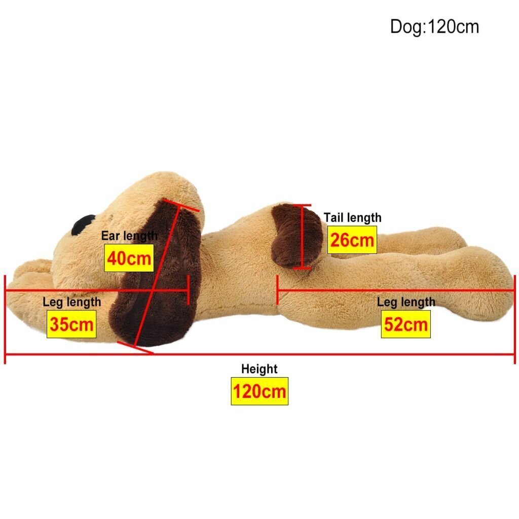 vidaXL rotaļu suns, brūns plīšs, 120 cm цена и информация | Mīkstās (plīša) rotaļlietas | 220.lv