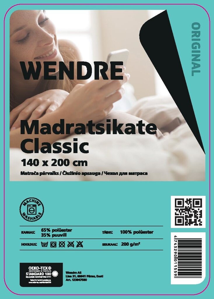 Wendre matraču pārvalks Classic, 140 x 200 cm цена и информация | Palagi | 220.lv