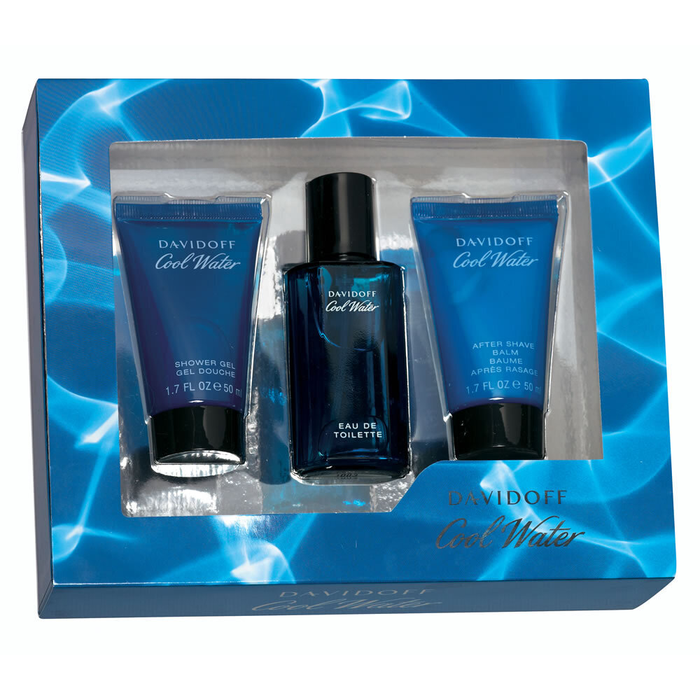 Davidoff Cool Water: edt 40 ml + dušas želeja 50 ml + balzams pēc skūšanas 50 ml cena un informācija | Vīriešu smaržas | 220.lv