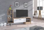 TV galdiņš ar plauktiem York, ozola/baltas krāsas