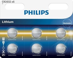 Philips CR2032P6/01B цена и информация | Аккумуляторы для фотокамер | 220.lv