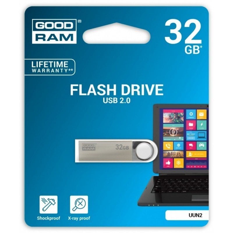 GOODRAM - UNN2 32GB Silver USB2.0 cena un informācija | USB Atmiņas kartes | 220.lv