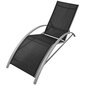 vidaXL sauļošanās zviļņi ar saulessargu, alumīnijs, melni cena un informācija | Sauļošanās krēsli | 220.lv