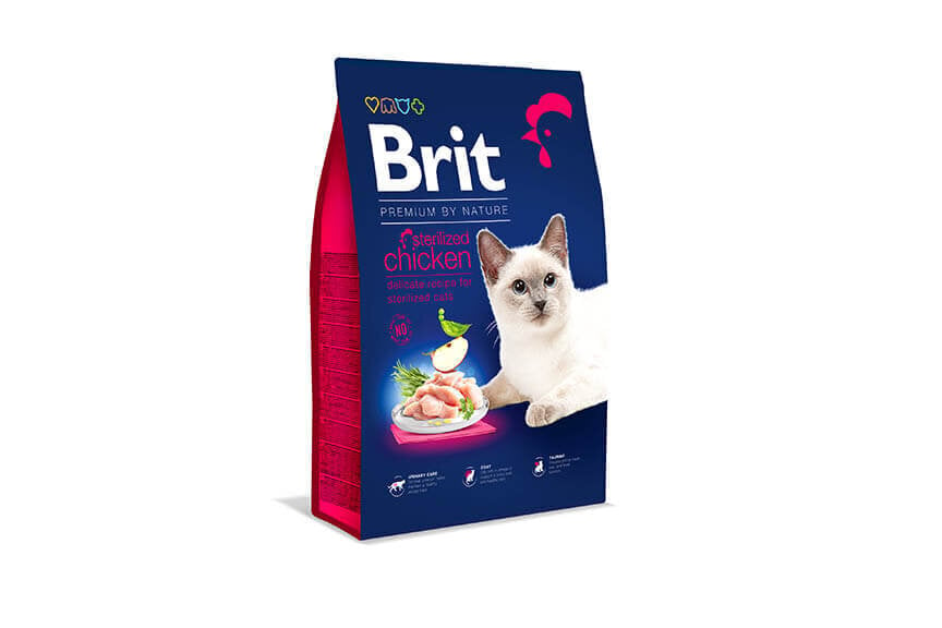 Barība Sterilizētām Kaķenēm, Brit Premium Cat Sterilized, 1,5 Kg cena un informācija | Sausā barība kaķiem | 220.lv