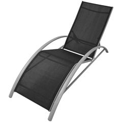 vidaXL sauļošanās zvilnis, alumīnijs, melns cena un informācija | Sauļošanās krēsli | 220.lv