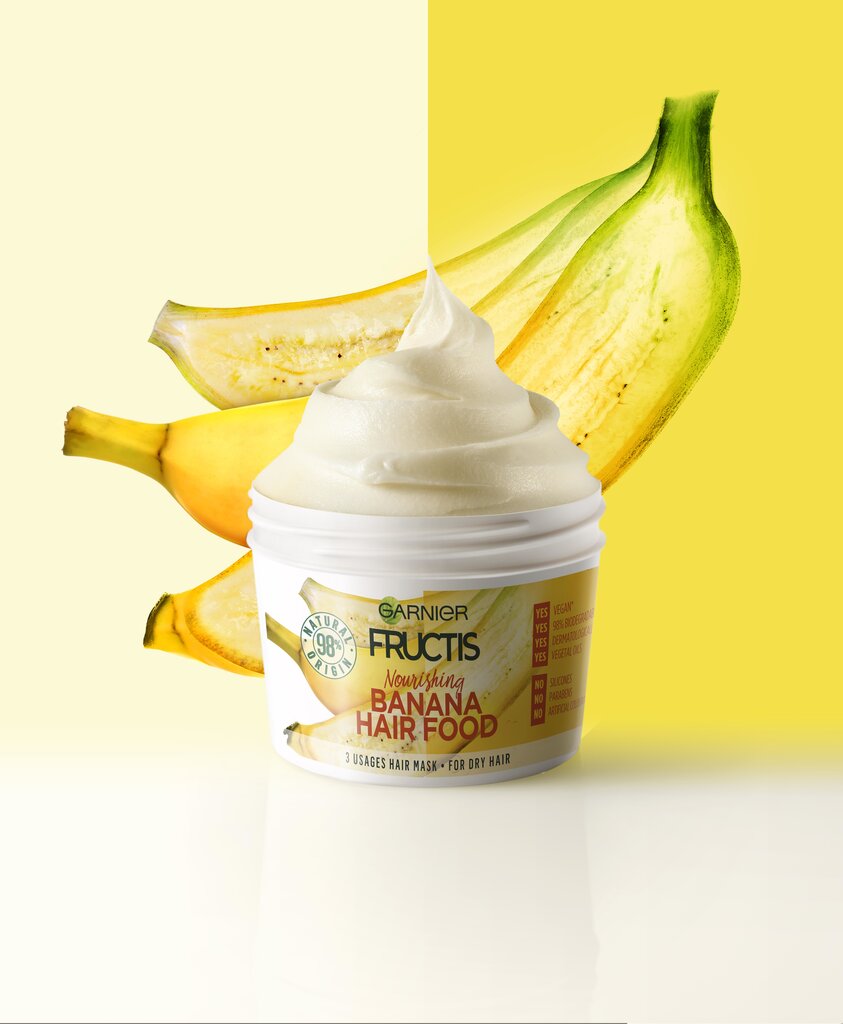 Barojoša maska ​​īpaši sausiem matiem Garnier Fructis Banana Hair Food, 390 ml цена и информация | Matu uzlabošanai | 220.lv
