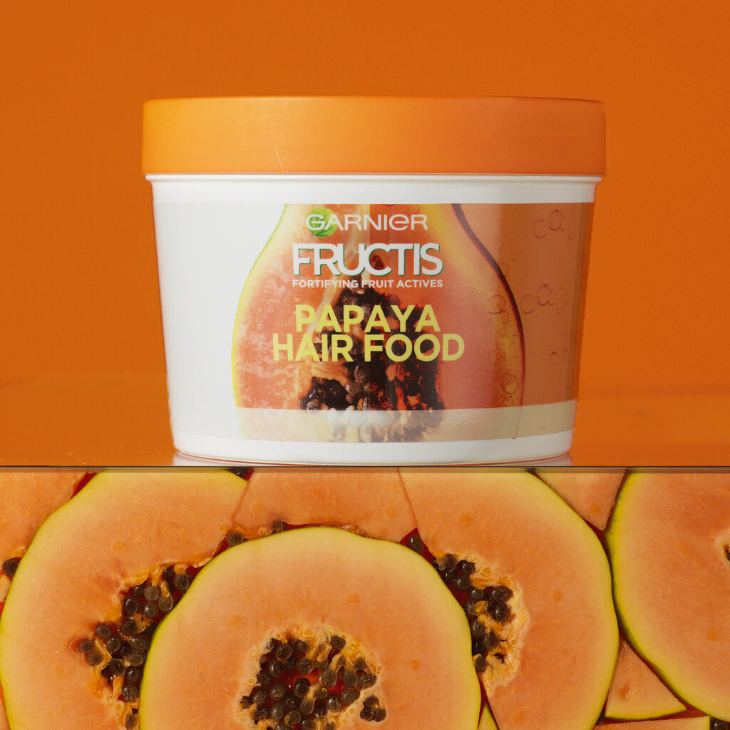 Atjaunojoša matu maska Garnier Fructis Papaya Hair Food 390 ml cena un informācija | Matu uzlabošanai | 220.lv