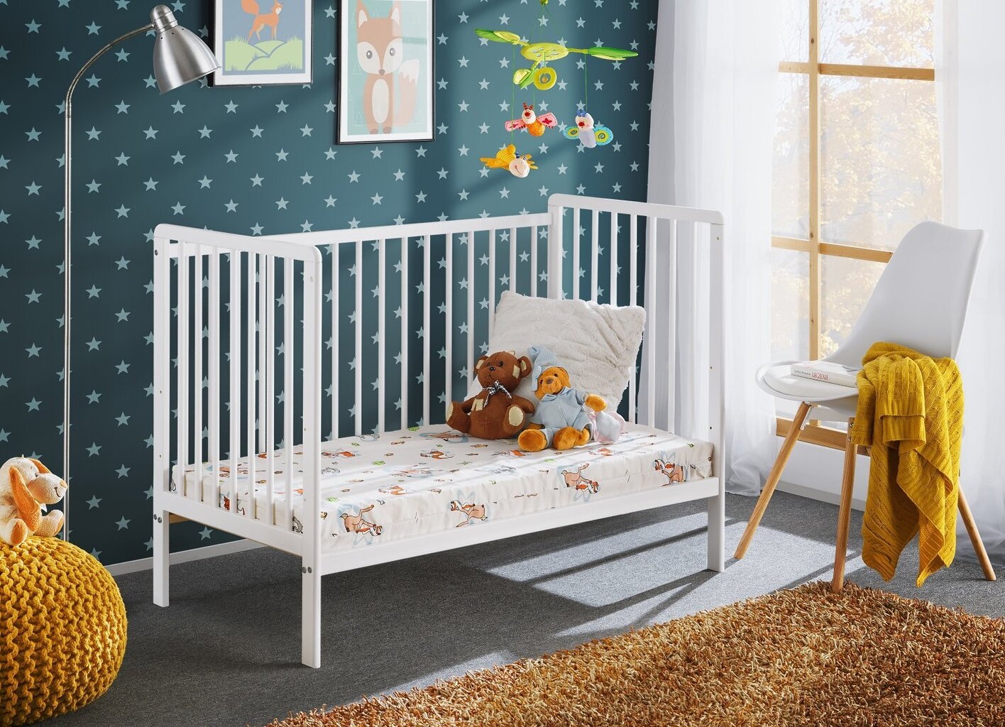 Bērnu gulta Cypi, balta matēta cena un informācija | Zīdaiņu gultas | 220.lv
