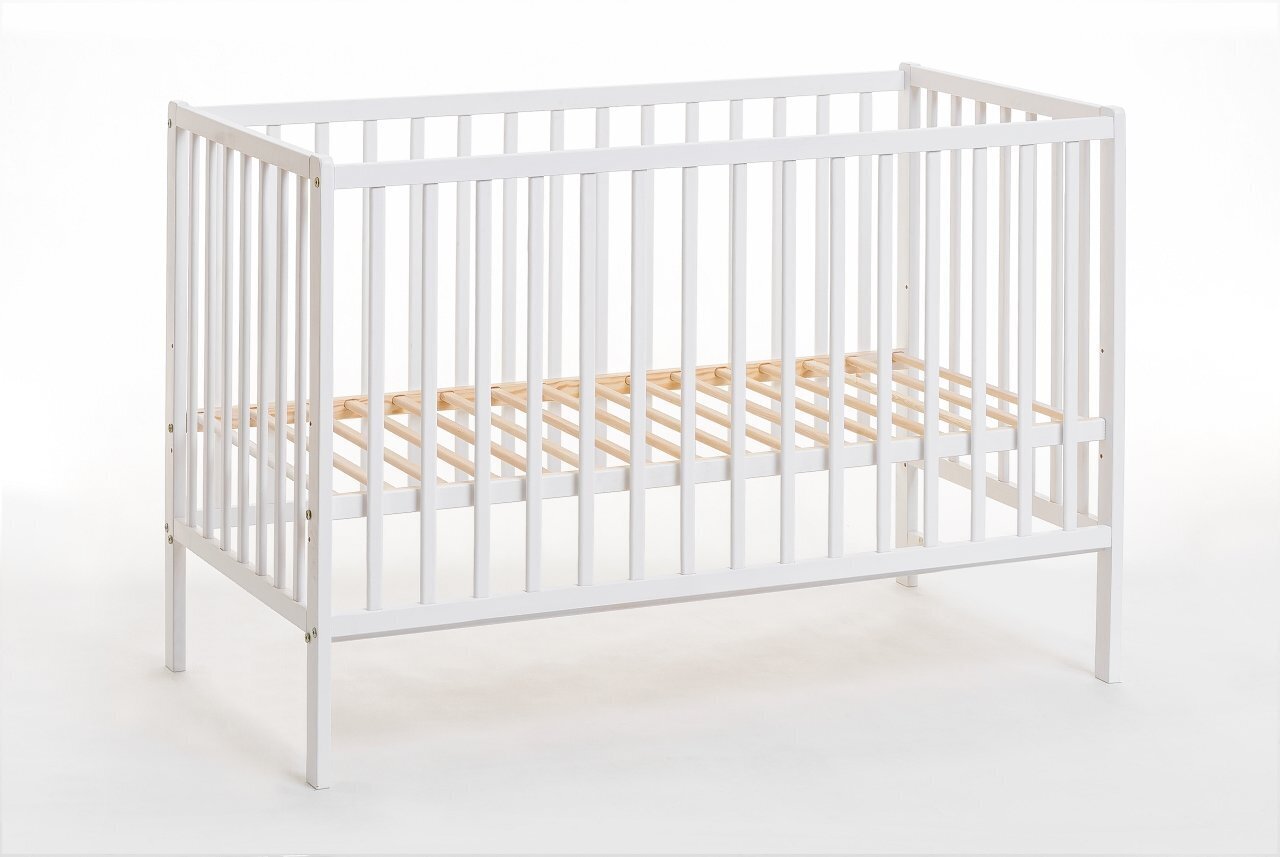 Bērnu gulta Cypi ar matracis, balta matēta цена и информация | Zīdaiņu gultas | 220.lv