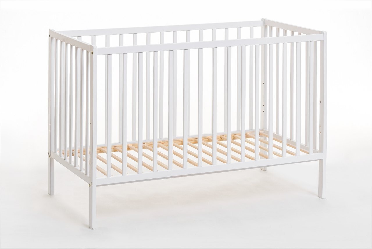 Bērnu gulta Cypi ar matracis, balta matēta cena un informācija | Zīdaiņu gultas | 220.lv