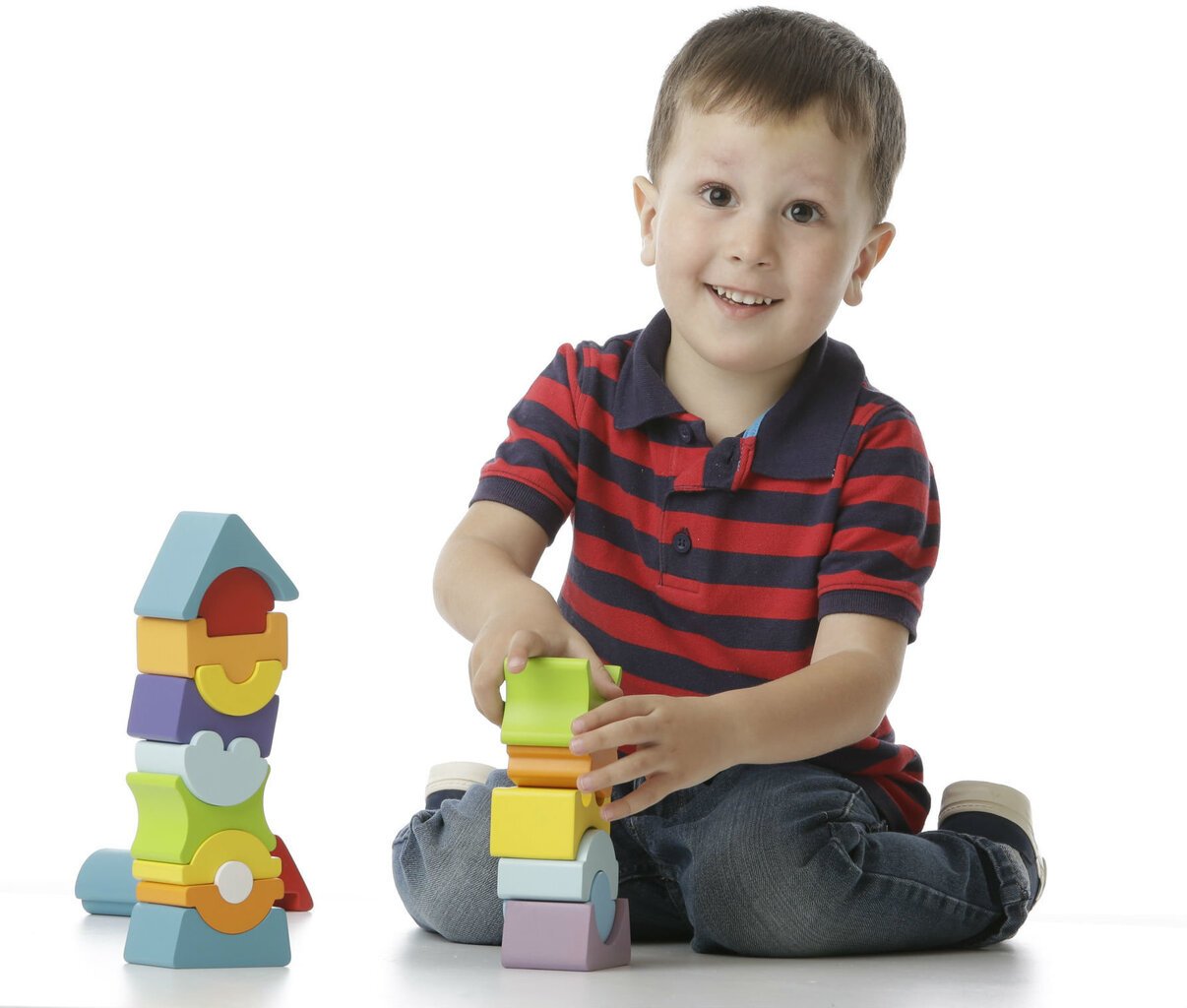 Koka klucīšu komplekts Cubika Elastīgs Tornis cena un informācija | Rotaļlietas zīdaiņiem | 220.lv