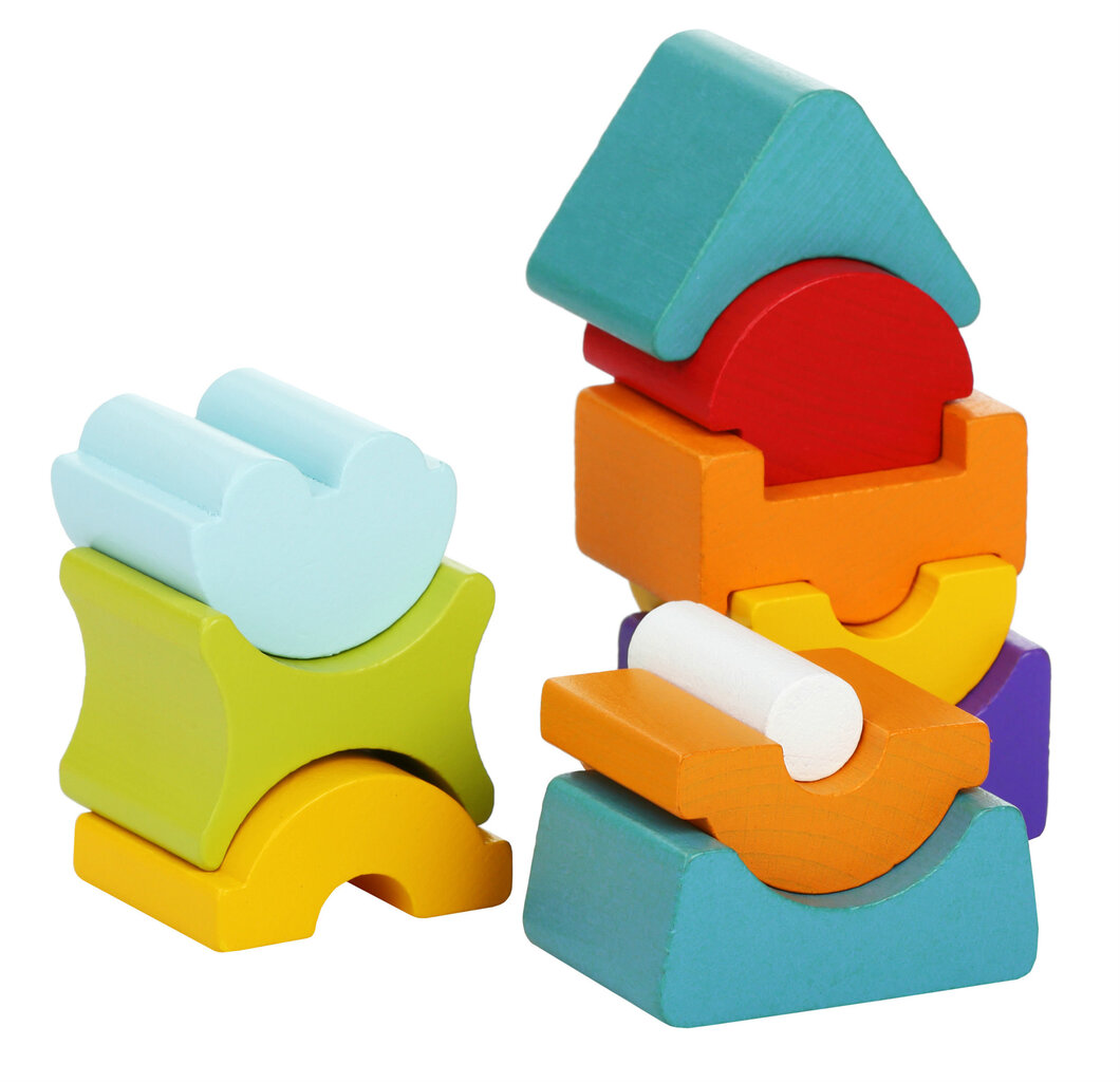 Koka klucīšu komplekts Cubika ELASTĪGS TORNIS 9 cena un informācija | Rotaļlietas zīdaiņiem | 220.lv