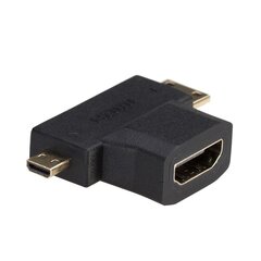 Адаптер Akyga HDMI F / MINI HDMI M + MICRO HDMI M AK-AD-23 цена и информация | Аксессуары для телевизоров и Smart TV | 220.lv