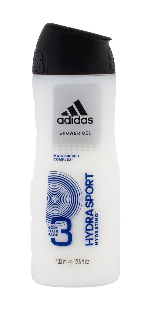 Dušas želeja Adidas Hydra Sport 3 in 1 vīriešiem 400 ml cena un informācija | Dušas želejas, eļļas | 220.lv