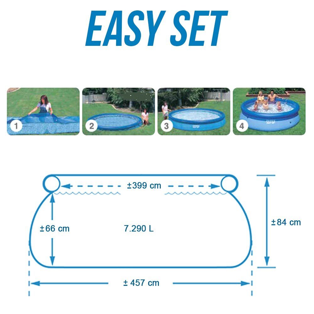 Baseins Intex Easy Set 457 x 84 cm ar filtru cena un informācija | Baseini | 220.lv