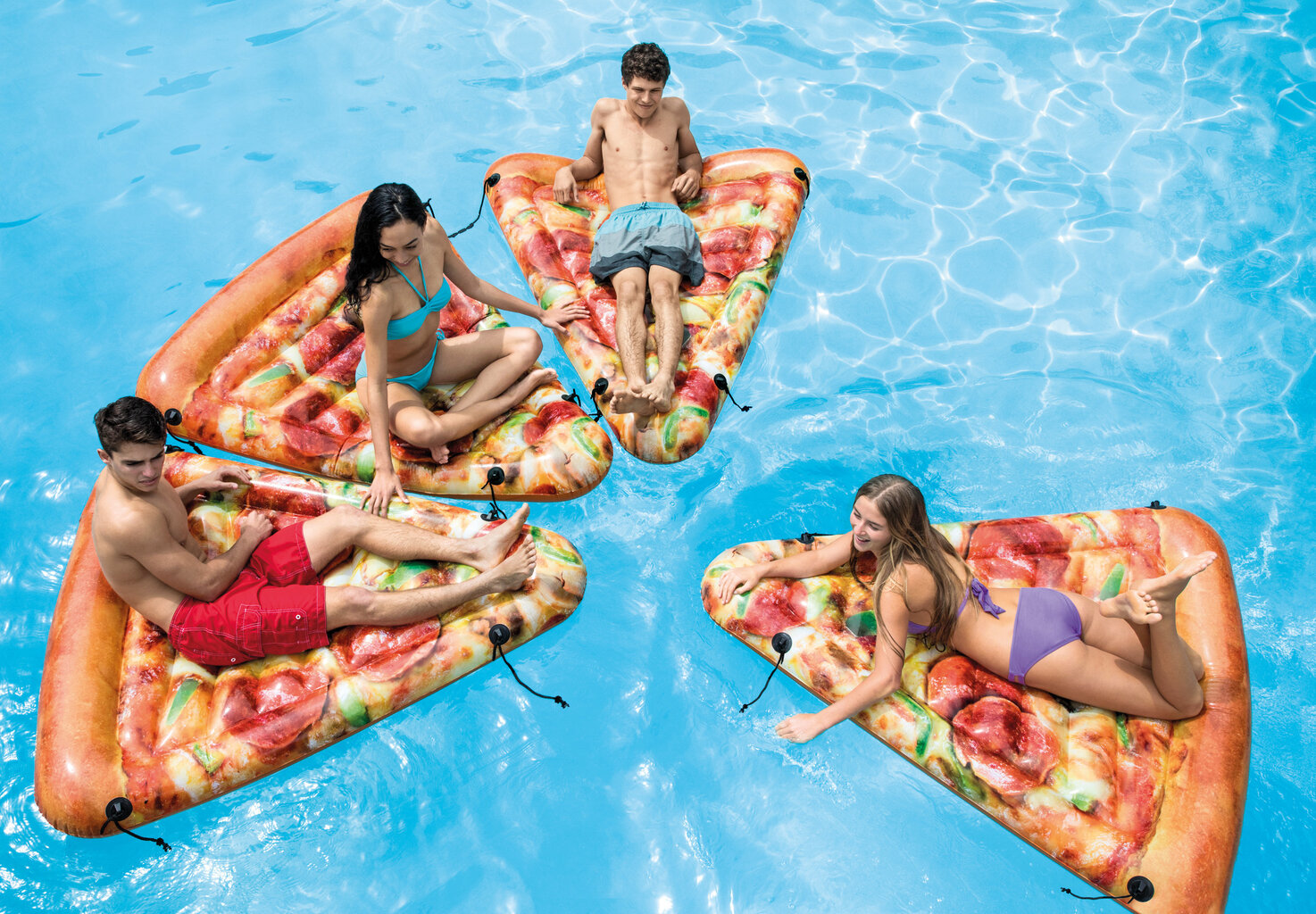Piepūšamais matracis Intex Pizza (175 X 145 cm) cena un informācija | Piepūšamās rotaļlietas un pludmales preces | 220.lv