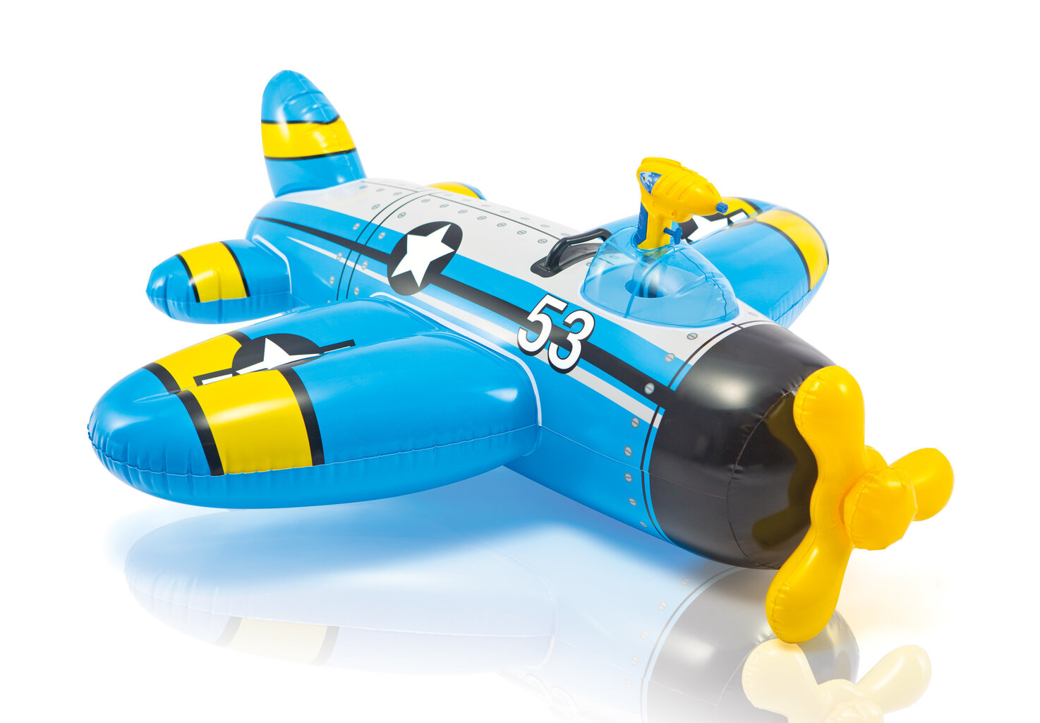 Piepūšamais ūdens plosts Intex Water Gun Plane, 132x130 cm цена и информация | Piepūšamās rotaļlietas un pludmales preces | 220.lv