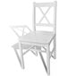vidaXL virtuves krēsli, 4 gab., balti, priedes koks цена и информация | Virtuves un ēdamistabas krēsli | 220.lv