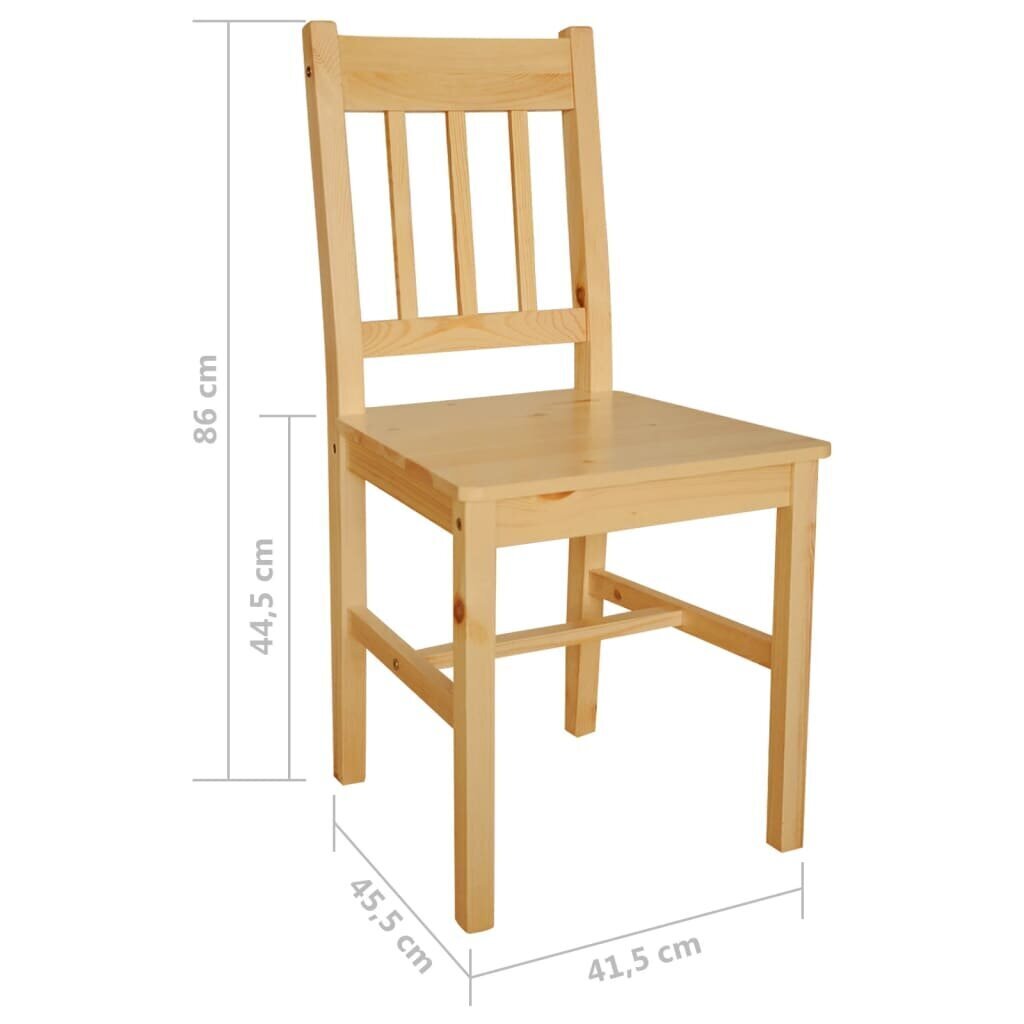 vidaXL virtuves krēsli, 4 gab., priedes koks цена и информация | Virtuves un ēdamistabas krēsli | 220.lv