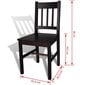 vidaXL virtuves krēsli, 2 gab., tumši brūni, priedes koks cena un informācija | Virtuves un ēdamistabas krēsli | 220.lv