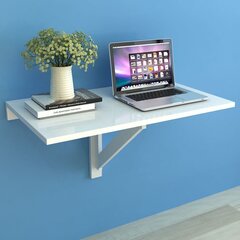 Складной настенный стол белый, 100x60 см цена и информация | Столы для сада | 220.lv