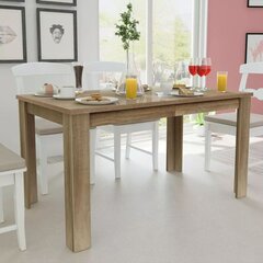 vidaXL virtuves galds, 140x80x75 cm, ozolkoks cena un informācija | Virtuves galdi, ēdamgaldi | 220.lv