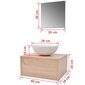 vidaXL vannas istabas mēbeles un izlietne, 3 gab., bēšā krāsā цена и информация | Vannas istabas mēbeļu komplekti | 220.lv